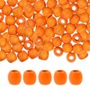 Mandala Crafts 200 Orange Large Hole Barrel Wooden Beads for