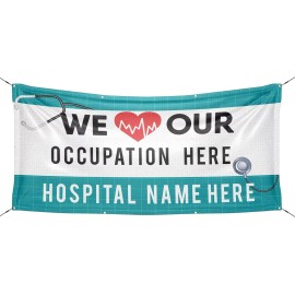 VictoryStore Custom Medical Staff Appreciation Banner 3x6 Feet- Occupational & Hospital Name