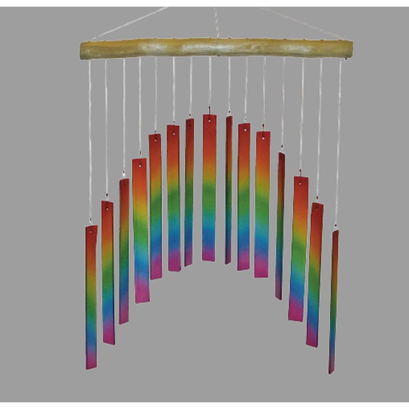 My Family House Glass Wind Chime - Curved Rectangle in