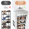 VTRIN 10-Tier Shoe Rack with Cover, Tall Narrow Shoe Organizer,