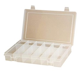 Durham LP6-CLR Polypropylene Large Box, 6 Compartment, 9" Length x 13-1/8" Width x 2-5/16" Height, Clear
