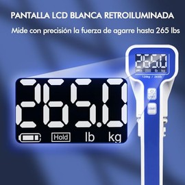 Dinamómetro Digital de Mano, Medidor de Fuerza de Agarre y Fortalecedor Manual para Entrenamiento y Fisioterapia, Ejercitador para Deportistas, Escala
