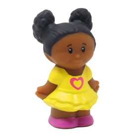 Fisher-Price Replacement Part for Collectible Little People Dollhouse Playset Y8206 - Replacement African-American Girl Tessa Figure Wearing Yellow Dress with Heart