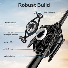Bicycle Holder for Airtag with Safety Screws Bicycle Bottle Holder for Airtag for Bicycle Anti-Theft Black