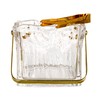 Creative Co-Op 24-Ounce Textured Glass Ice Bucket with Gold Finish