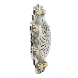 Stecksstore Berry Concho 1-3/4" Silver with Rose Gold Screw Back 7865-NG