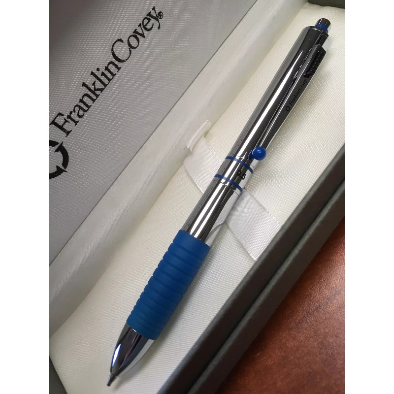 Franklin Covey Hinsdale Chrome/Blue, Multi-Function Pen with Pencil