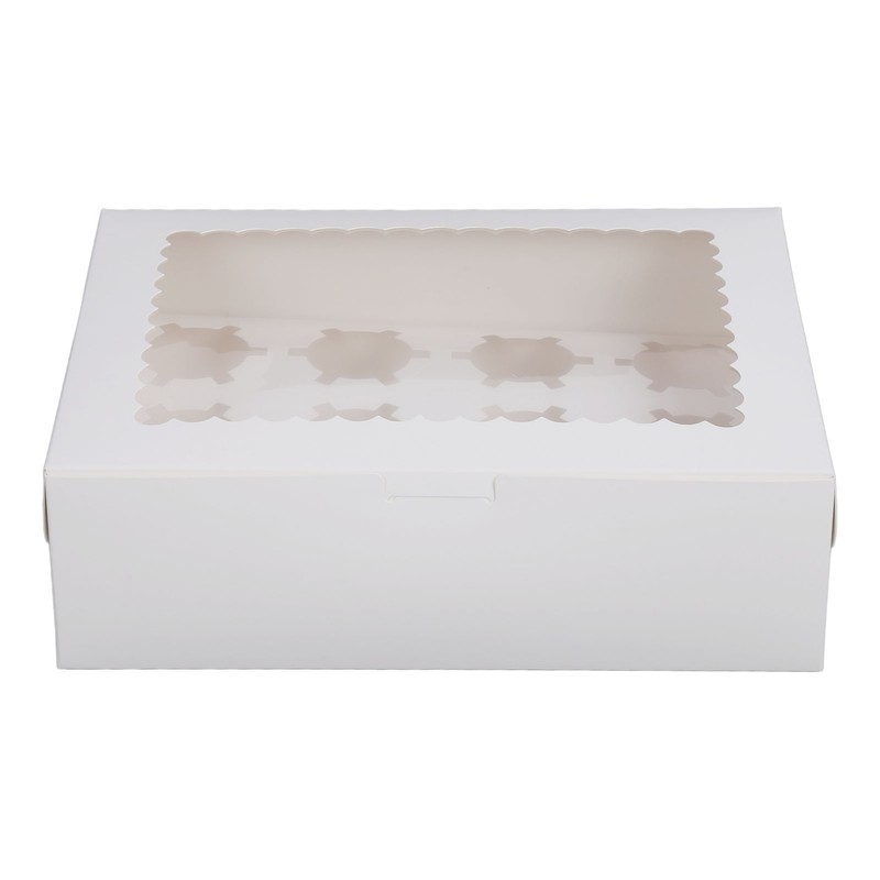 6PCS Set Cupcake Container 12 Holes Cardbord Bakery Pastry Carrier