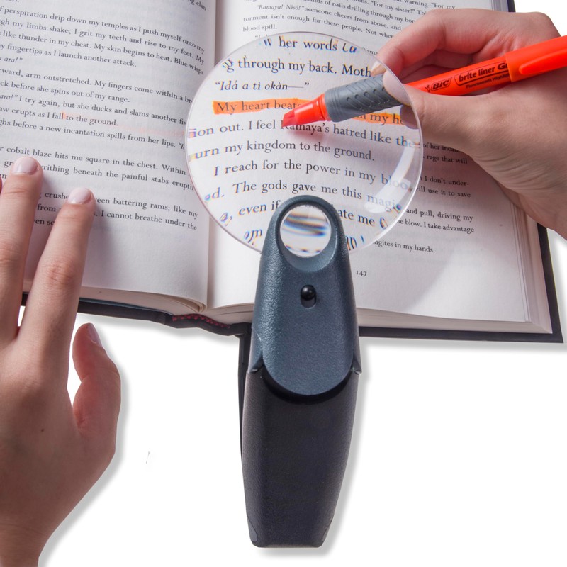 Carson FreeHand 2.5x LED Lighted Hand-Held or Hands-Free Magnifier with