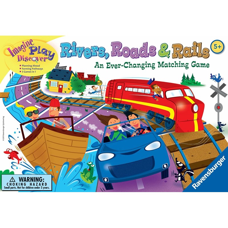 Ravensburger Rivers, Roads And Rails - Children's Board Game
