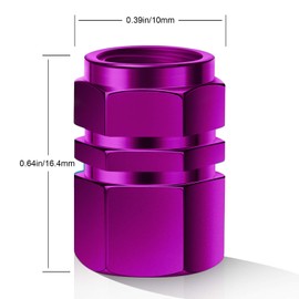 SAVITA 8 Packs Aluminum Tire Valve Stem Caps with Gasket Universal Hexagon Valve Covers Replacement for Cars, SUV, Bike, Motorcycles | Heavy-Duty, Airproof Seal | Screw-On, Easy-Grip (Purple)