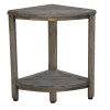 HomeRoots 17" Gray Teak Corner Shower Bench With Shelf