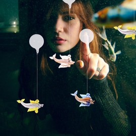 Hemobllo 6pcs Fish Tank Decorations, Mini Aquarium Decorations Floating Cute Glass Fish Figurine with Water Balloons For Aquarium Fish Tank Accessories (Random Style)