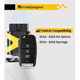Remote2program Car Key DIY Programming Kit and Keyless Entry Remote Control Replacement for 2014 2015 Kia Optima/2014-2016 Sportage with FCC: NYODD4TX1306-TFL (4 BUTTON/NYODD4TX1306-TFL)