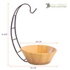 Totally Bamboo Fruit Basket Bowl with Banana Holder Hanging Hook,