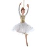Kurt Adler Brunette Arms Up Ballerina Ornament, 6.5“