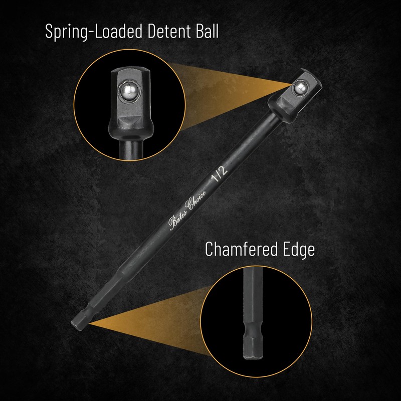 Bates- Impact Socket Adapter Set, 3 pcs, 6-Inch, 1/4", 3/8"