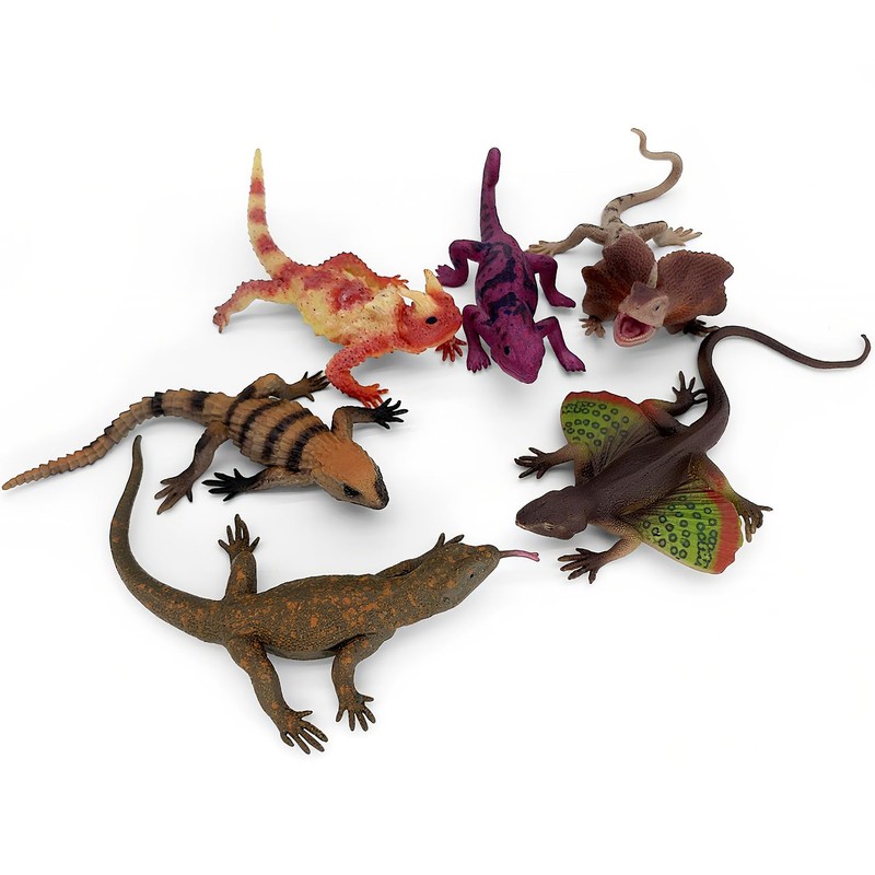 Realistic Squishy Lizard Toys - Fake Stretchy Rubber Reptiles for