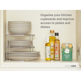 simplywire – 3 Tier Plate Rack - Kitchen Cupboard Organiser – Chrome