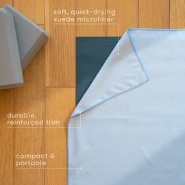 S&T INC. Microfiber Yoga Mat Towel, Quick Dry Towel, Soft and Absorbent for Gym, Pilates, and Hot Yoga Mat, 1 Pack, 26.5 inches x 72 inches, Blue