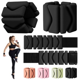 Wrist Weights, Wrist and Ankle Weights for Women, Adjustable 2LB Wearable Silicone Weighted Bangles(1LBs Each), Fits for Yoga, Pilates, Home Gym, Dance, Swimming, Jogging, Cardio, Strength Training, Set of 2 (Black)