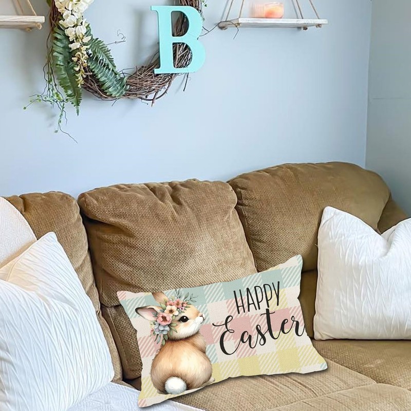 YIRHYZC Easter Pillow Covers 12x20, Bunny Decorative Throw Pillow Covers,