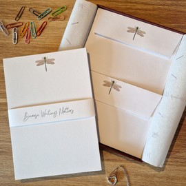 Me Loovely Writing Set Dragonfly A5 Size Letter Paper & C6 Envelopes Gift Boxed Stationery Set (Pack of 18 Letters Sets)