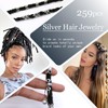 259pcs Silver Hair Jewelry for Braids 19styles Hair Charms Accessories