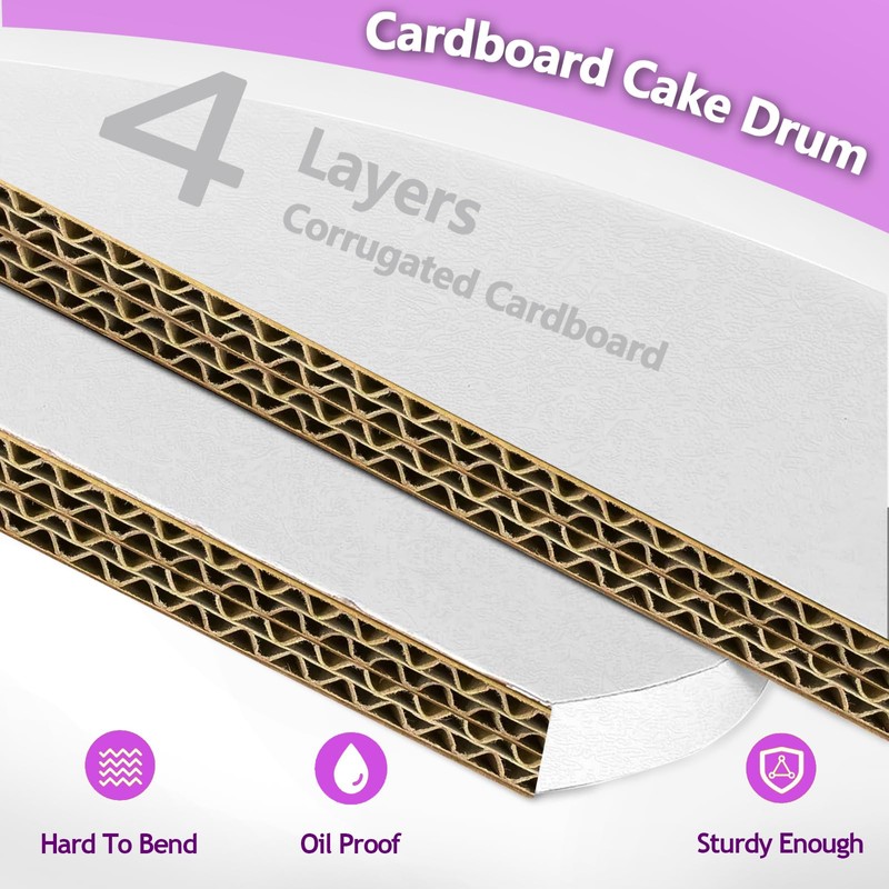 12 Inch Cakeboard 12 Pack, 1/2 Inch Thick Round Cake