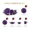 HomeVss, Pearl Dots Stoneware Dinnerware Set (20pc Set, Purple)