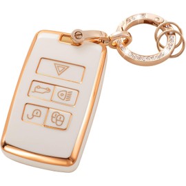 RUABIBAN Key Fob Cover Compatible with Land Rover, TPU Key Case Protection Shell Fit for Land Rover Vogue Range Discovery Rover Sport