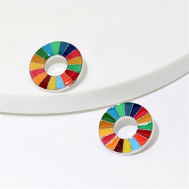 Sunruchao 17 Color United Nations Sustainable Development Goals Rainbow Brooch SDGS Enamel Pin Badge Colorful Circle Brooch Accessories Jewelry Gift, enamel