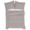 London Fog Garment Washed Solid Comforter Set Grey Microfiber 3-Piece