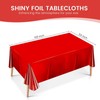 3Pcs Metallic Red Foil Table Cloth,54x108 Inch Rectangle Party Table