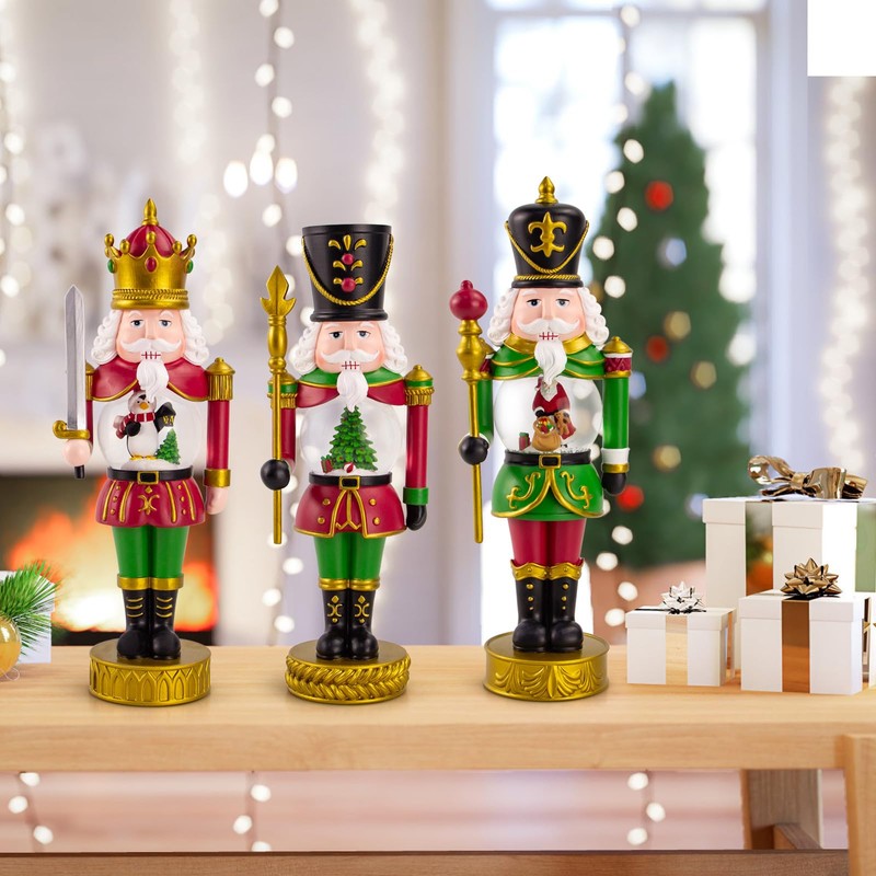 Christmas Nutcracker Ornaments with Snow Globe, 8.3 Inch Christmas Nutcracker