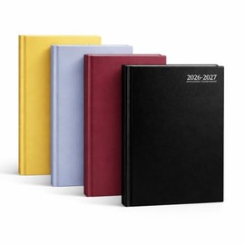 A5 Academic Diary 2026-2027 Page A Day Planner Mid Year July 2026 To August 2027 Assorted Colors Hardcover With Ribbon Bookmark Daily Planner With Hourly Schedule Student Teacher Work Diary Pack Of 1
