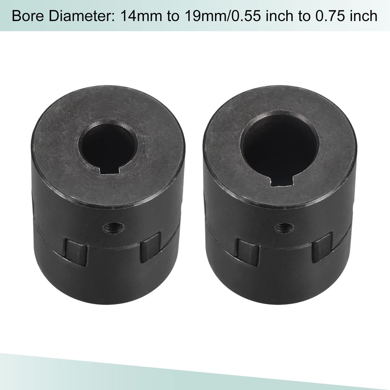 sourcing map Flexible Coupling Shaft 14 mm to 19 mm