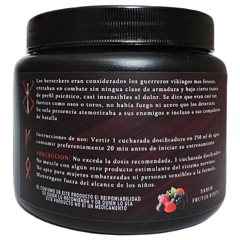 Pre entreno Berserker | energia extrema | Preworkout | 255g