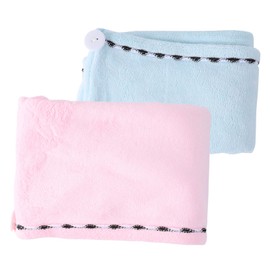 Minkissy 2pcs Microfiber Hair Drying Cap Soft Ultra Absorbent Dry Hair Hat for Quick Drying Curly Long Home Gym and Travel Light Blue