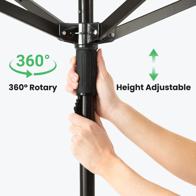 GOCEZIA Outdoor Umbrella Drying Rack, 4-Aluminum Arms Folding Rotary Dryer