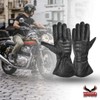 Hugger Men's Lined Gauntlet Water Resistant Leather Motorcycle Riding Gloves