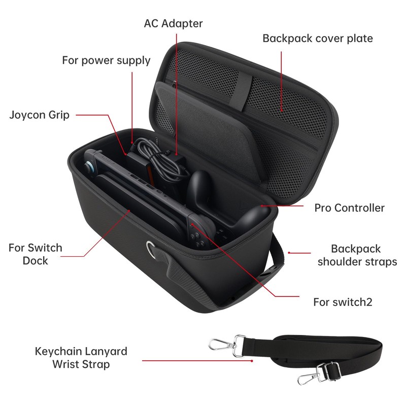 Switch 2 Accessories Kit, 10-in-1 Bundle Case for NS Switch