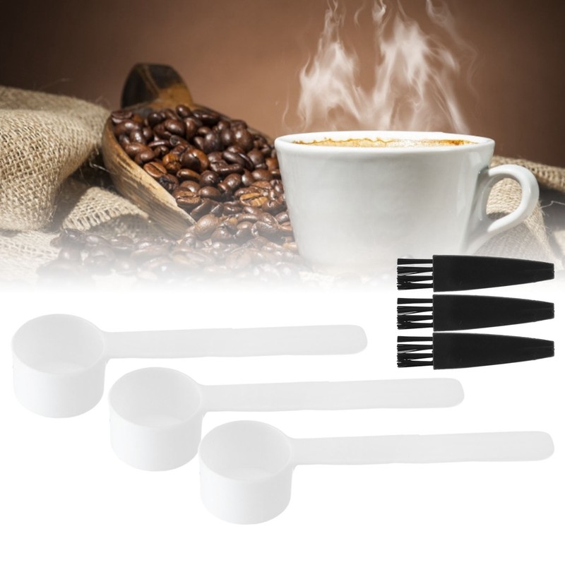 100Set Reusable 4g Coffee Measuring Spoon Brush Kit Coffee Making