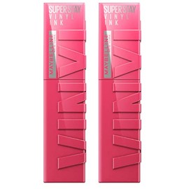 Maybelline New York SuperStay Vinyl Ink Lip Tint Colour 10 Lippy Shine and Luminosity Vinyl Effect with up to 16 Hours Durability Transfer-free Formula - 2 Lipsticks