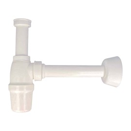 tecuro 58504 Plastic Bottle Trap for Washbasin, Connection 1 1/4 Inch x 32 mm, White