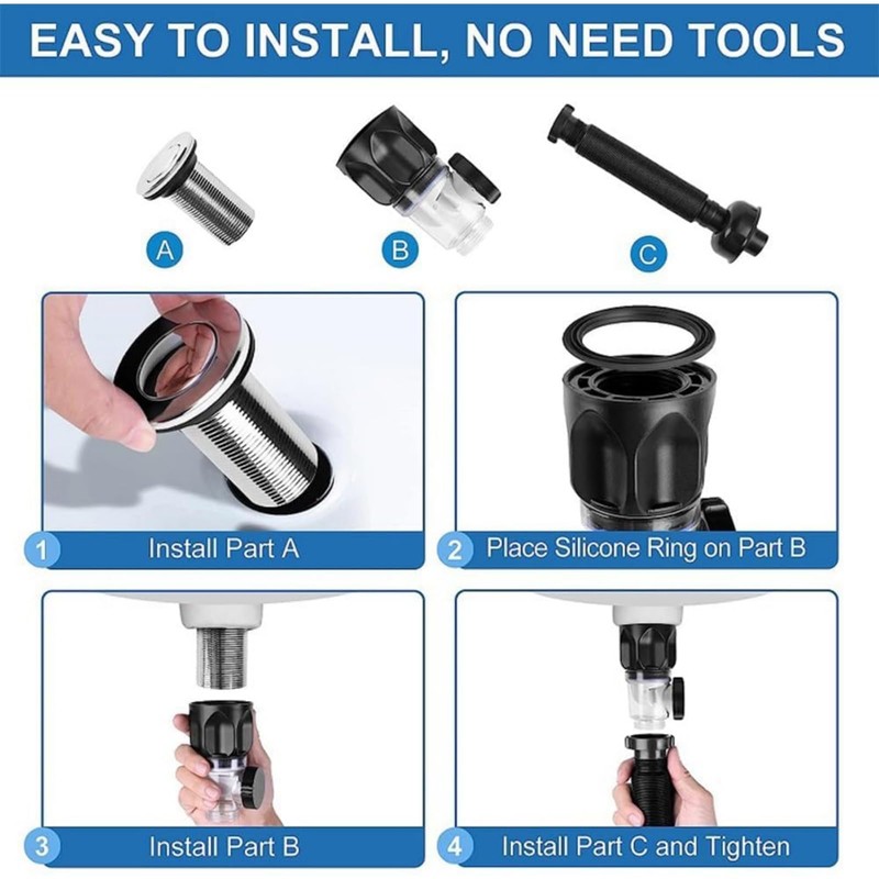 RODISHOMM Siphon Drain Pipe Kit for Sink, Odour-Proof Drain Fitting