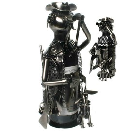 Udo Schmidt Weinflaschenhalter Jäger Flaschenhalter Metall Geschenk Wein Deko Metallflaschenhalter top