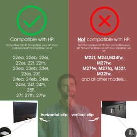 3IDEE VESA Adapter Compatible with HP Monitor (22f, 22es, 22ea, 24f, 24fh, 24fw, 24es, 24er, 24ea, 27f, 27fh, 27fw, 27es, 27er, 27ea) - Includes Screw Set - 75 x 75 mm (White)