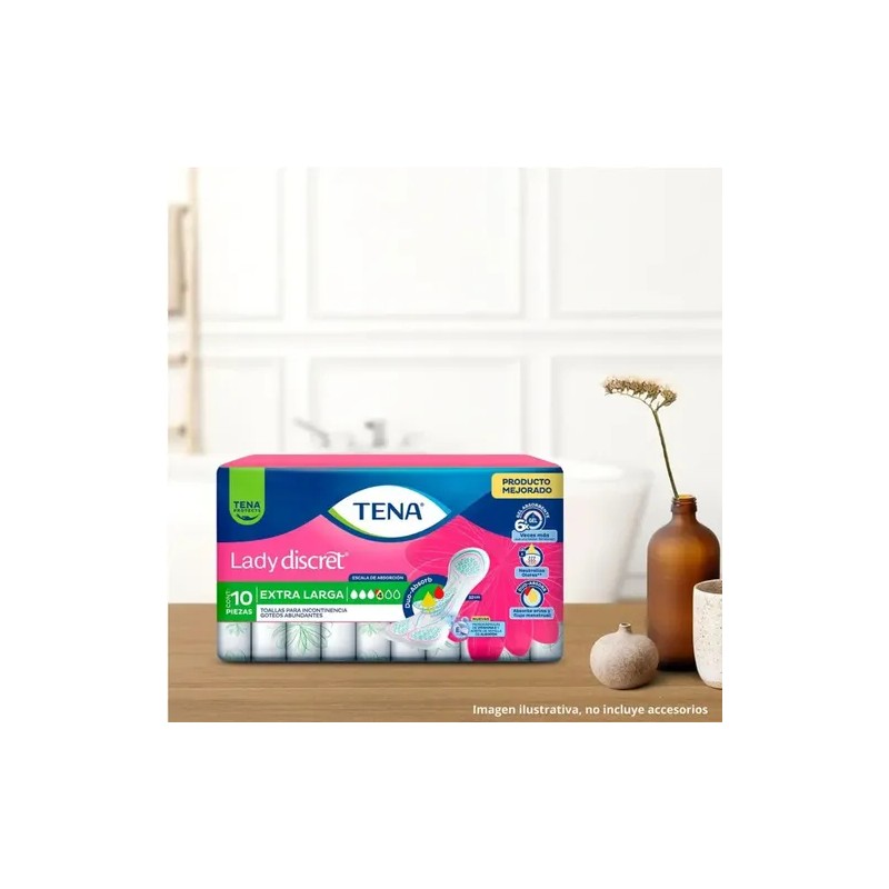 Toallas Incontinencia Tena Lady Discret Extra Larga 40 Pzas