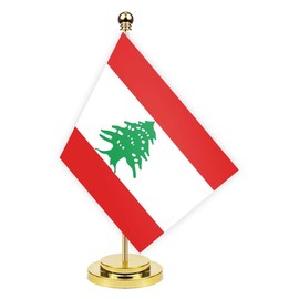 Lebanon Desk Flag, 30 cm Large Small Lebanese People, Lebanese People Banner, Outdoor, Tiny Print Decor for Office, Home, Table, Desk, Lebanon